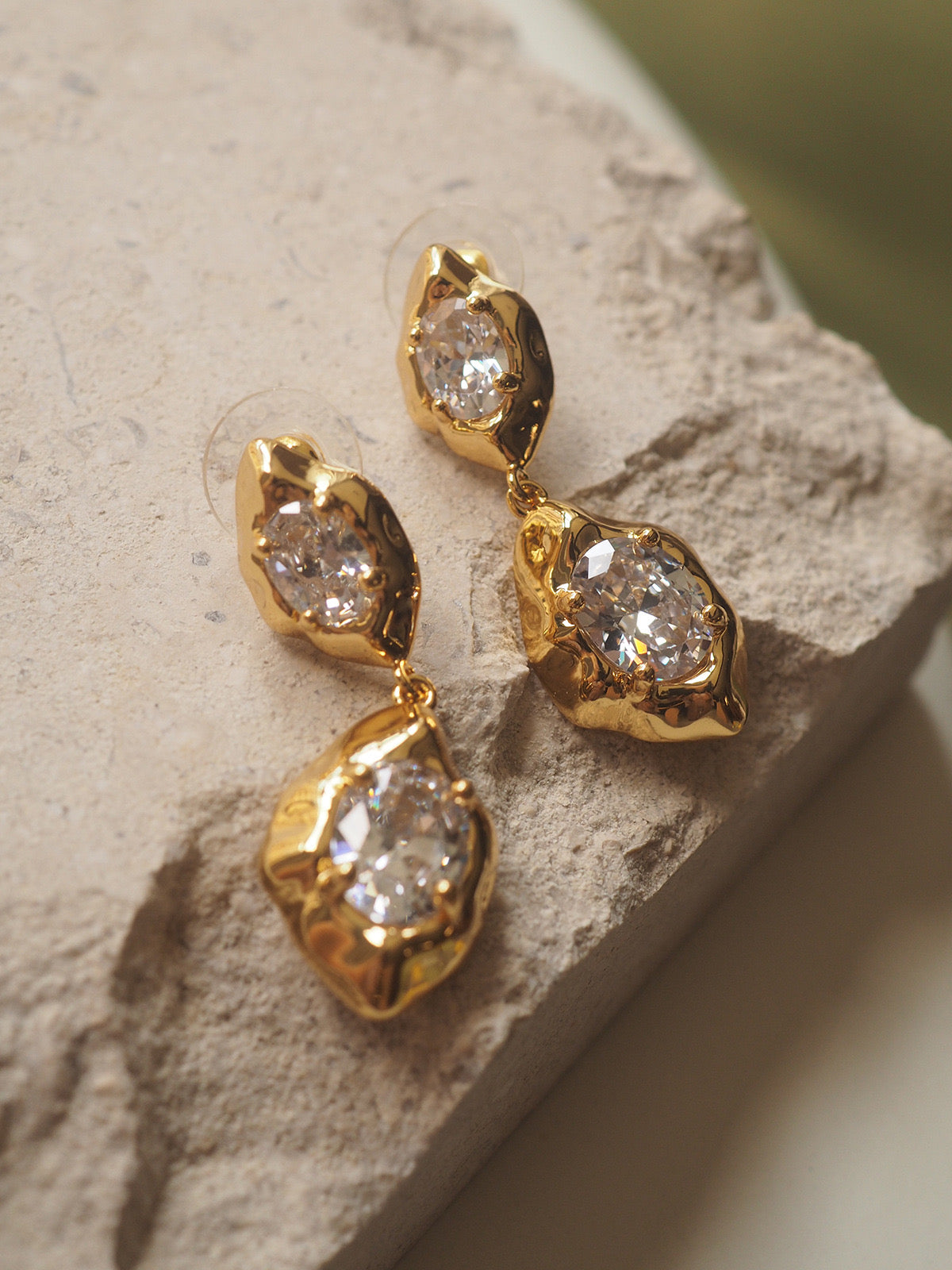 Vintage Chic Zirconia Lava Earrings - Zafari Studio Jewelry