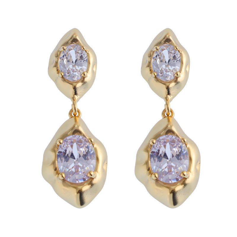 Vintage Chic Zirconia Lava Earrings - Zafari Studio Jewelry