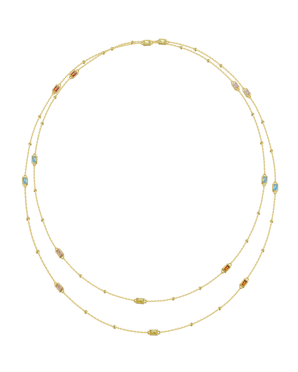 Layered Crystal Necklace Sterling Silver - Necklaces | ZAFARI Studio Jewelry