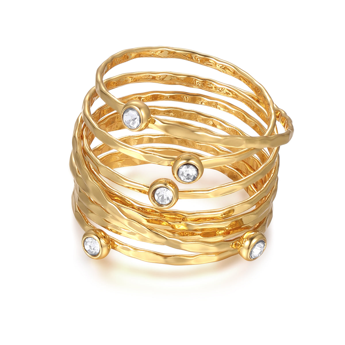 Twisted CZ Layered Ring - Zafari Studio Jewelry
