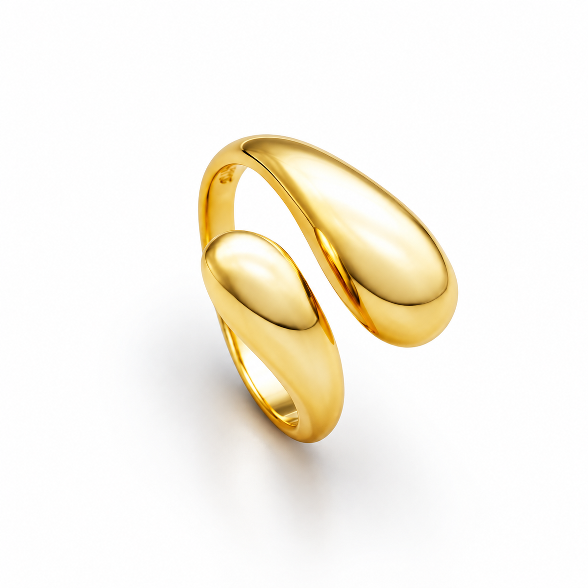 Minimalist Water Drop Ring — studio product detail on white