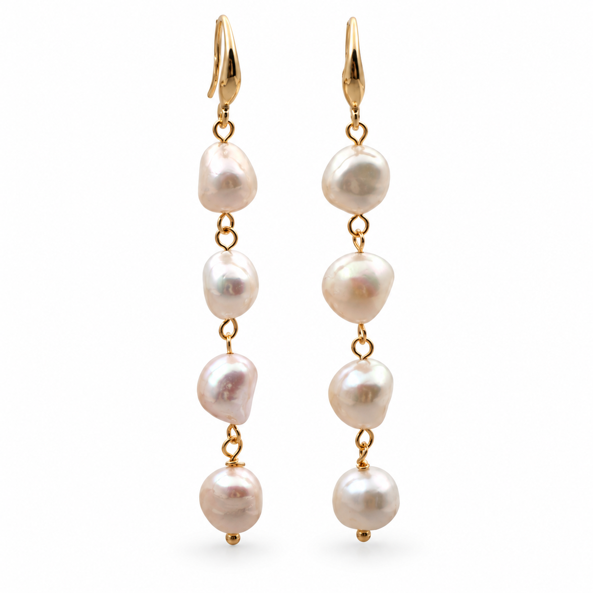 Pearl Cascade Earrings — product detail on a white background