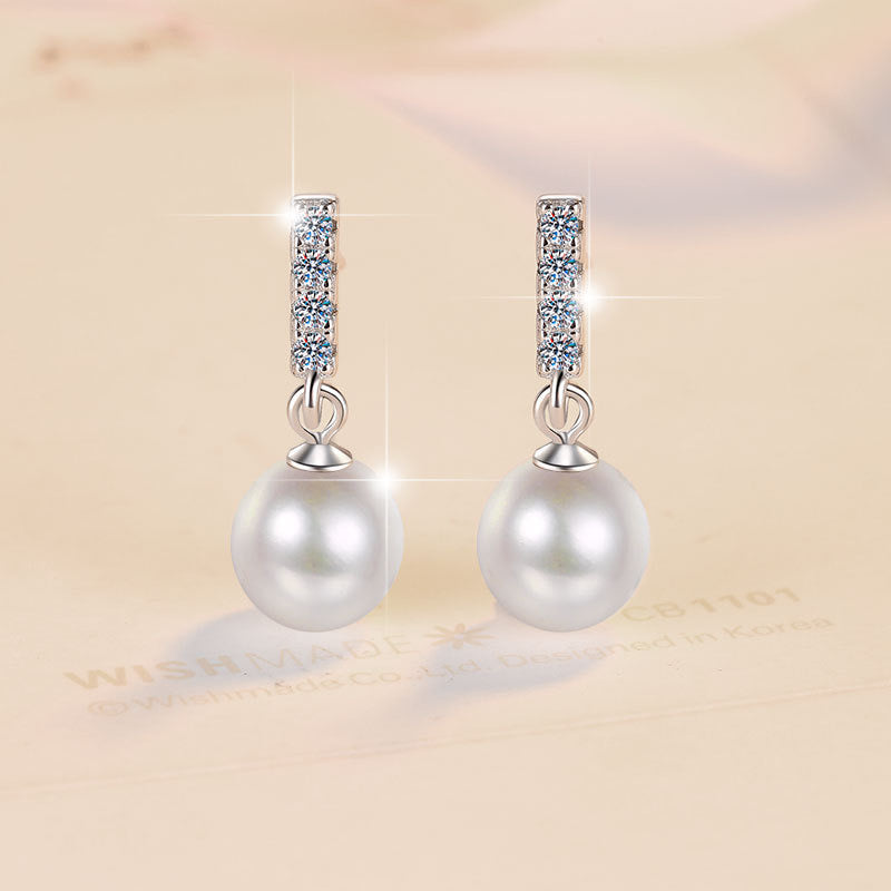 Natural Pearls CZ Earring - Zafari Studio Jewelry