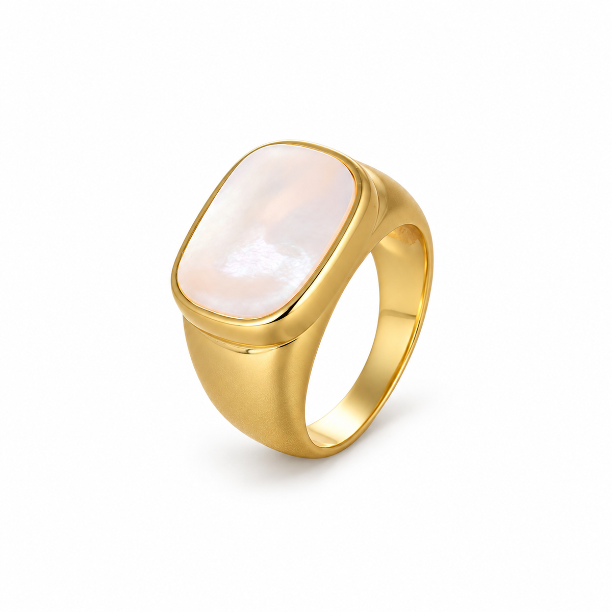 Pearl Square Gemstone Ring — product detail on a white background