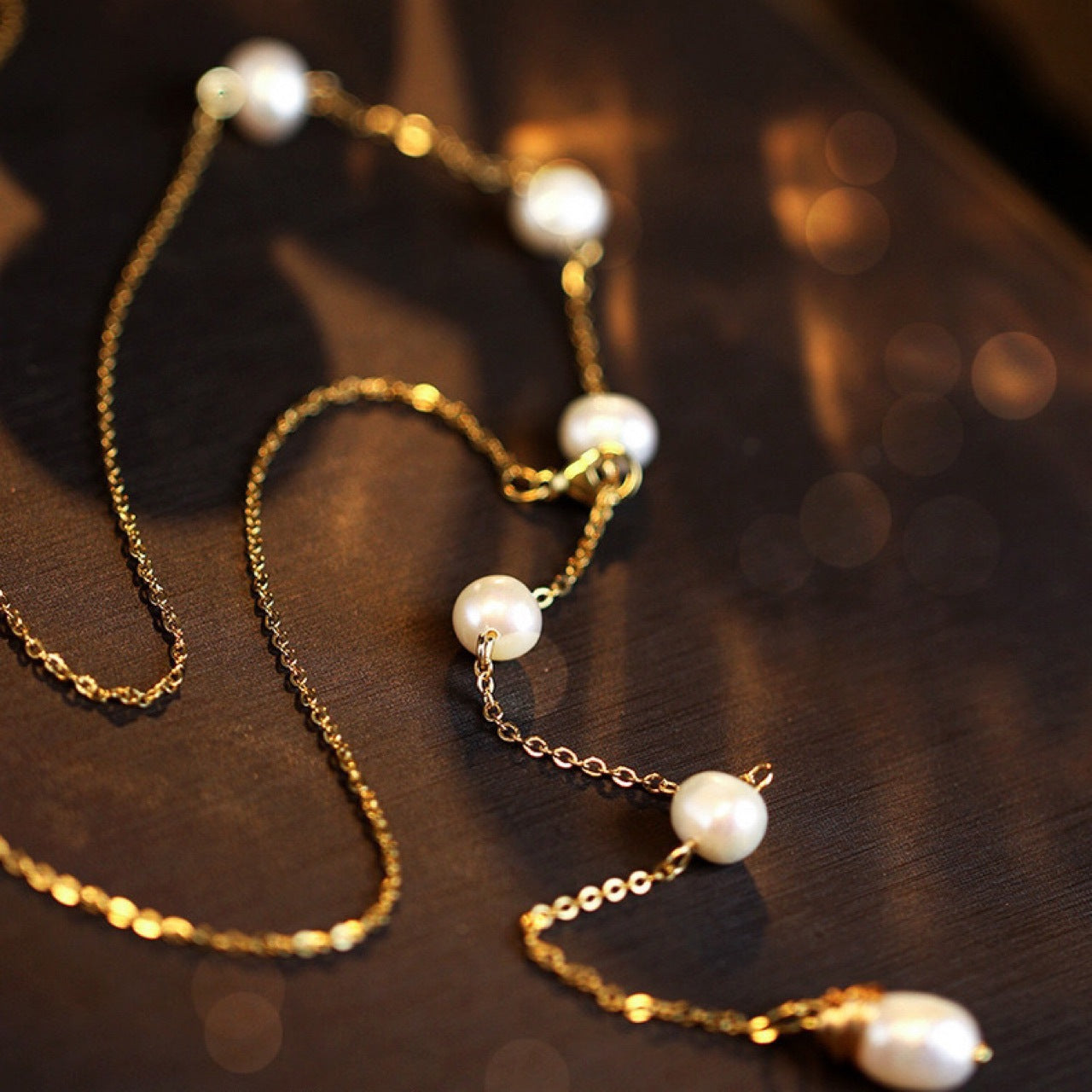 Asymmetrical Pearl Long Y-Shape Necklace - Zafari Studio Jewelry