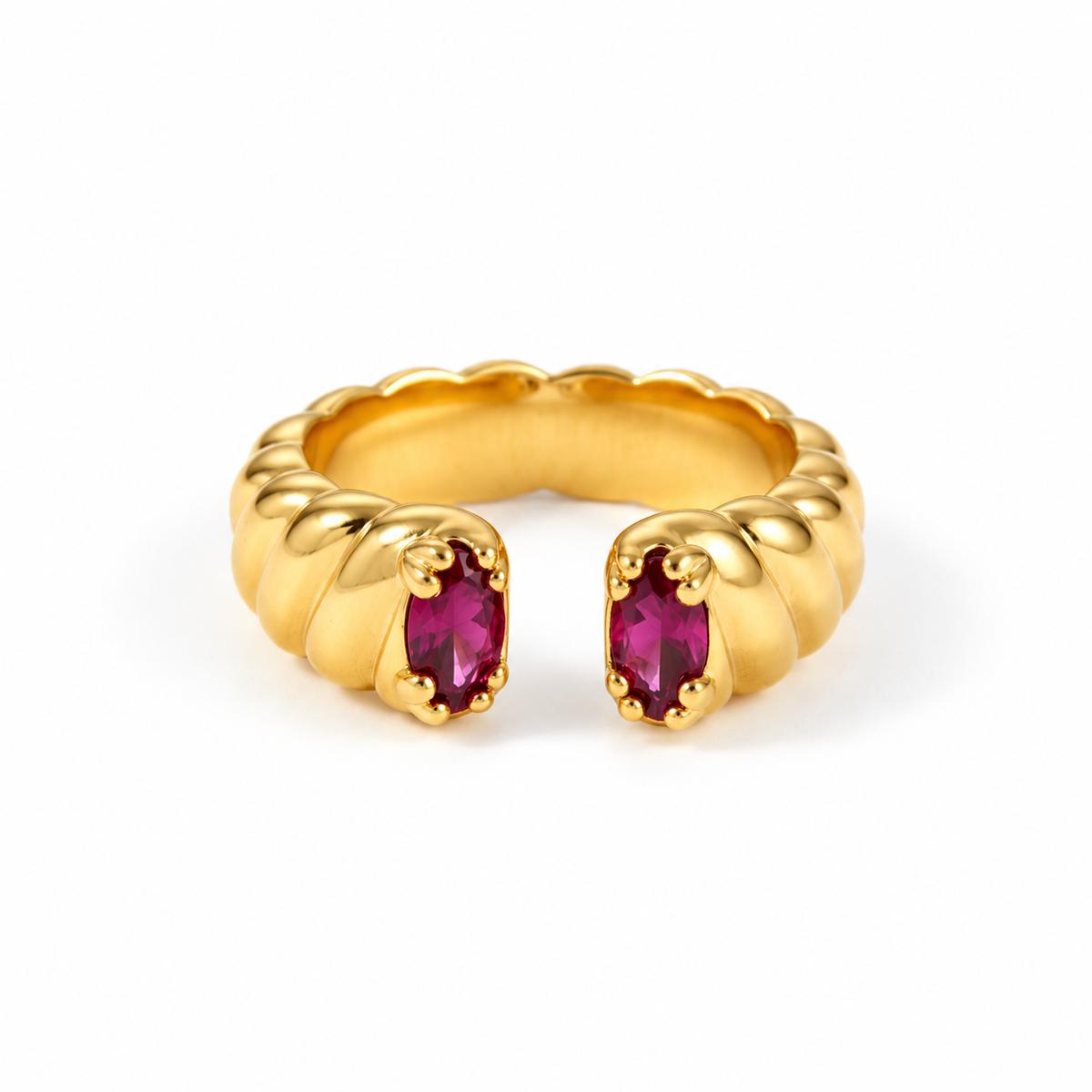 Prong Zircon Open Ring — product detail on a white background