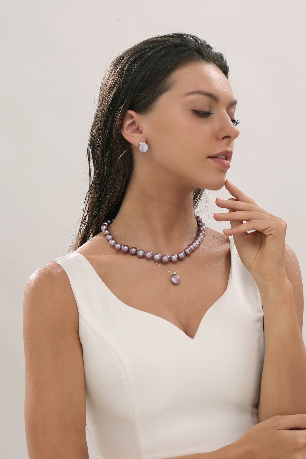Sasha Coin Baroque Pearl Pendant Necklace - Zafari Studio Jewelry