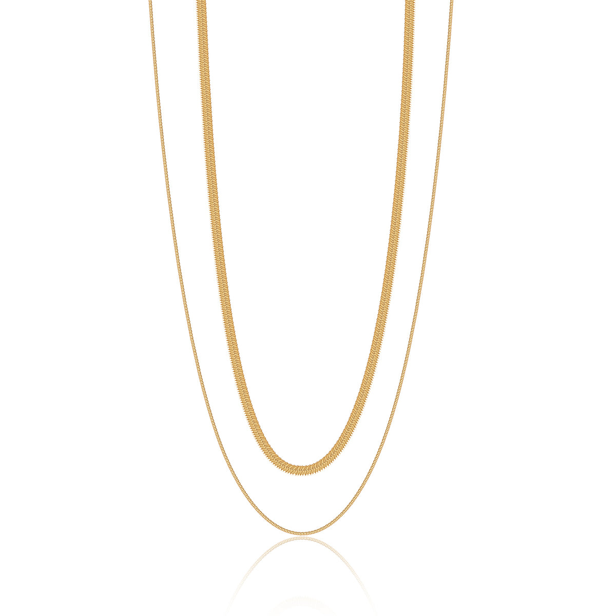 Sleek Double-Layered Snakebone Choker Necklace - Zafari Studio Jewelry
