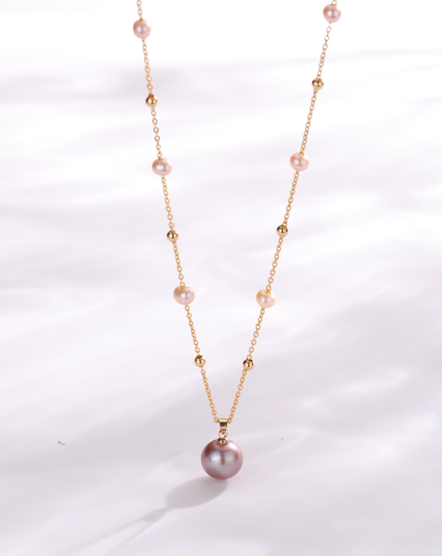 Pearl Teardrop Pendant Beaded Necklace - Zafari Studio Jewelry