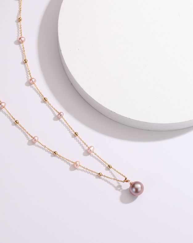 Pearl Teardrop Pendant Beaded Necklace - Zafari Studio Jewelry