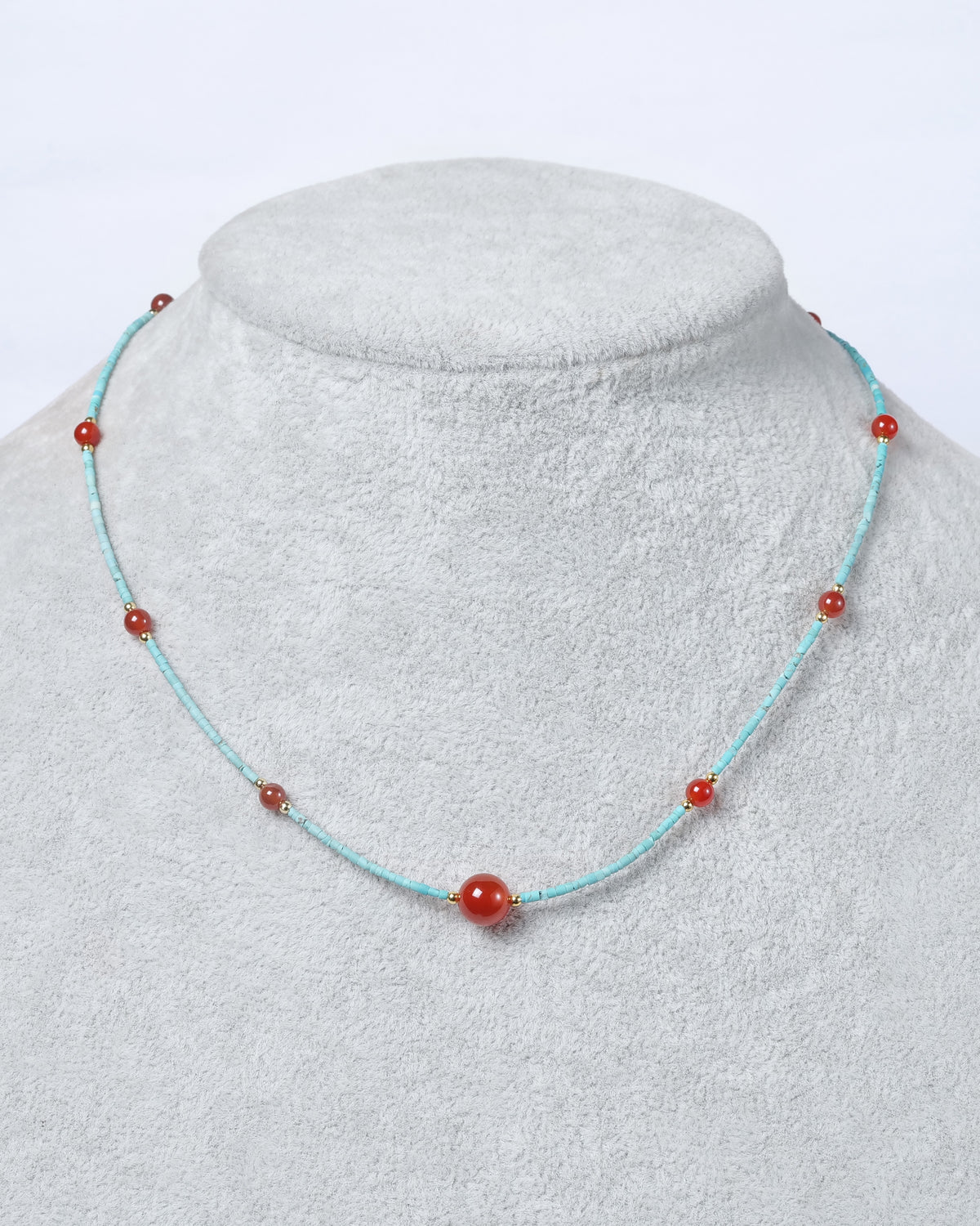 Turquoise Red Accent Necklace - Necklaces | ZAFARI Studio Jewelry