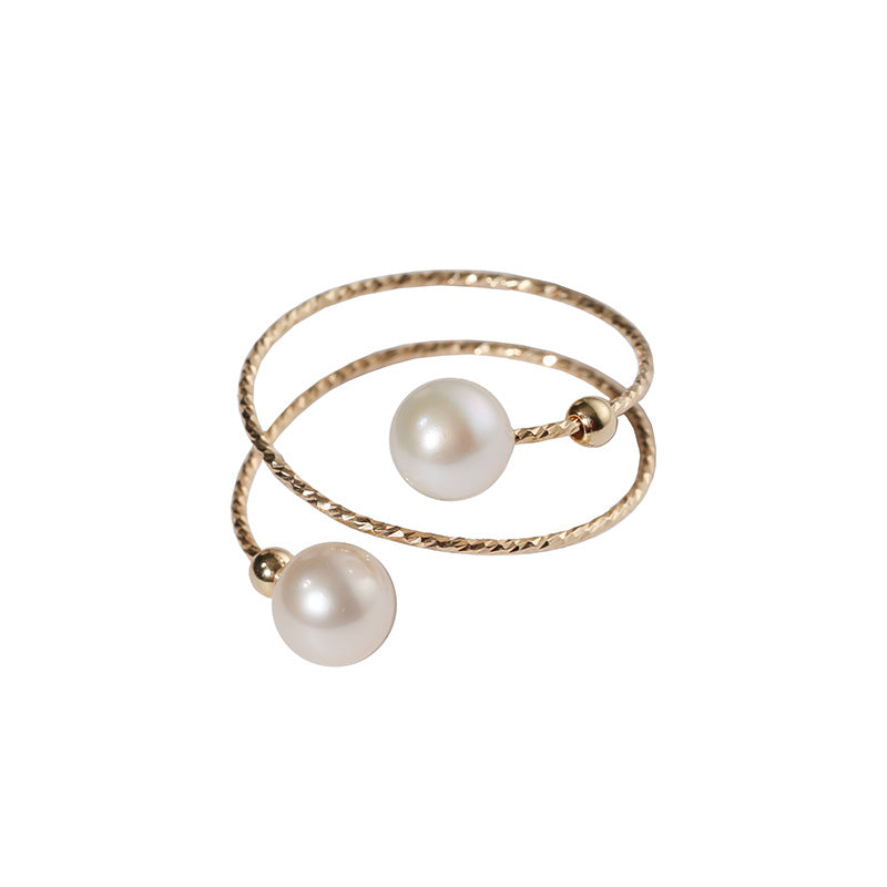 Dual Freshwater Pearl Ring - Zafari Studio Jewelry