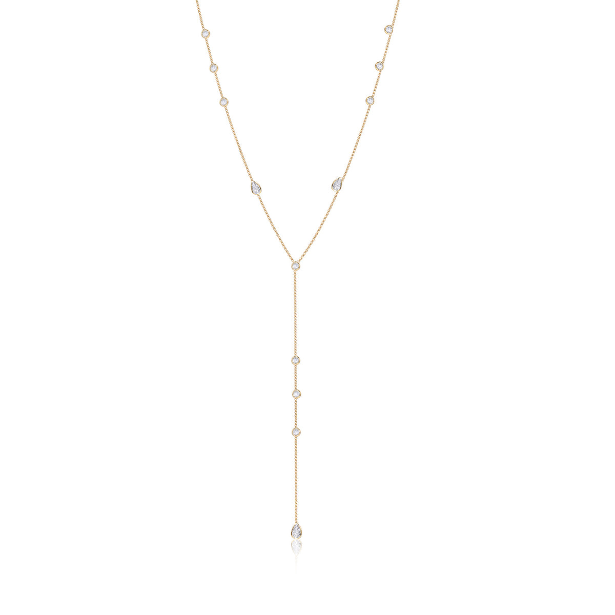 Y-Necklace with Dazzling Drop Zirconia - Zafari Studio Jewelry