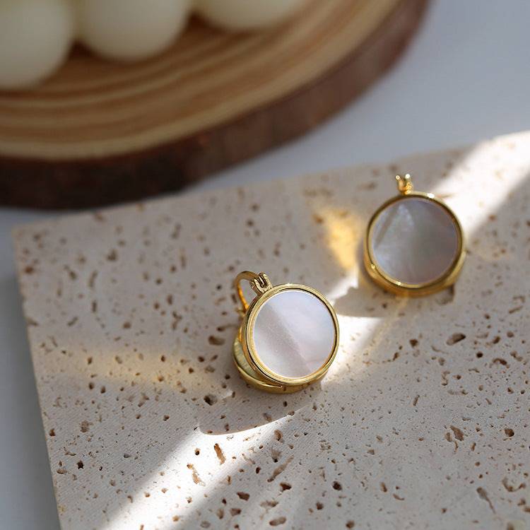 Abalone and white Mother of Pearls Shell-shaped earrings - Zafari Studio Jewelry