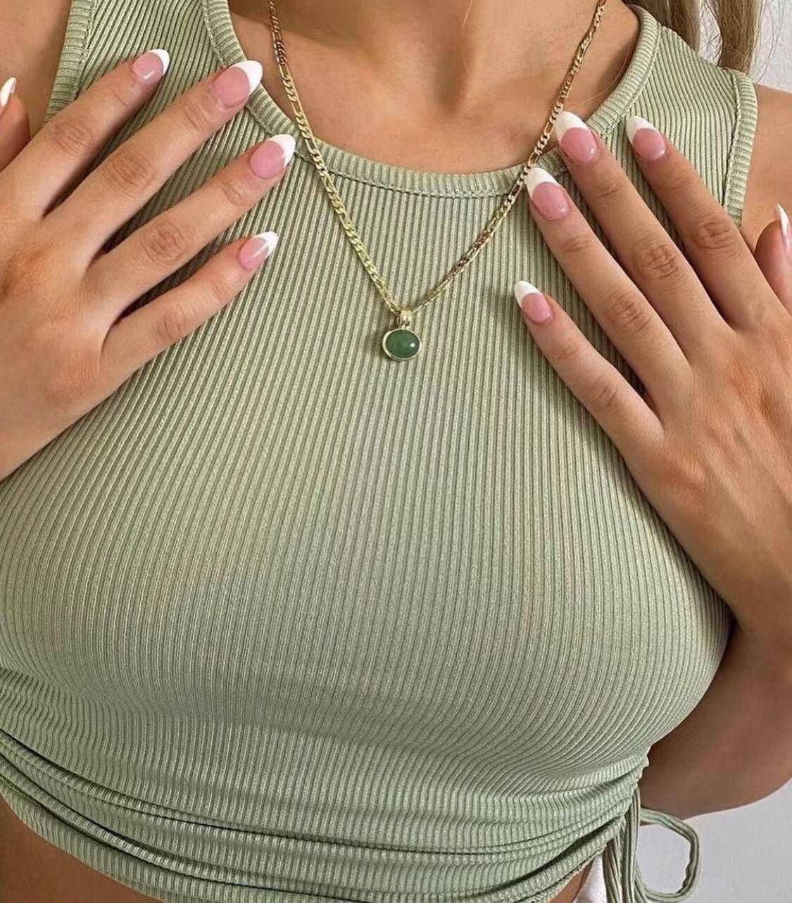 Aventurine Figaro Chain Necklace and Earring Set (Purchase Individually) - Zafari Studio Jewelry