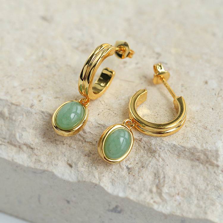 Aventurine Figaro Chain Necklace and Earring Set (Purchase Individually) - Zafari Studio Jewelry