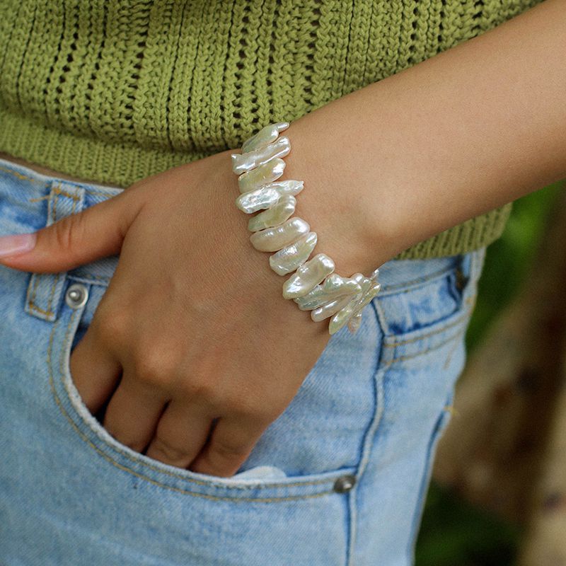 Baroque Pearl Chain Bracelet - Zafari Studio Jewelry