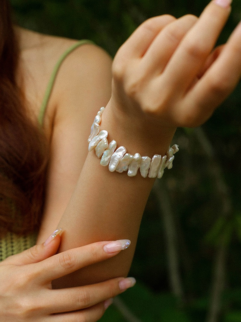 Baroque Pearl Chain Bracelet - Zafari Studio Jewelry