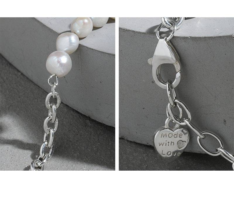 Pearl Beaded Chain Bracelet Sterling Silver - Zafari Studio Jewelry