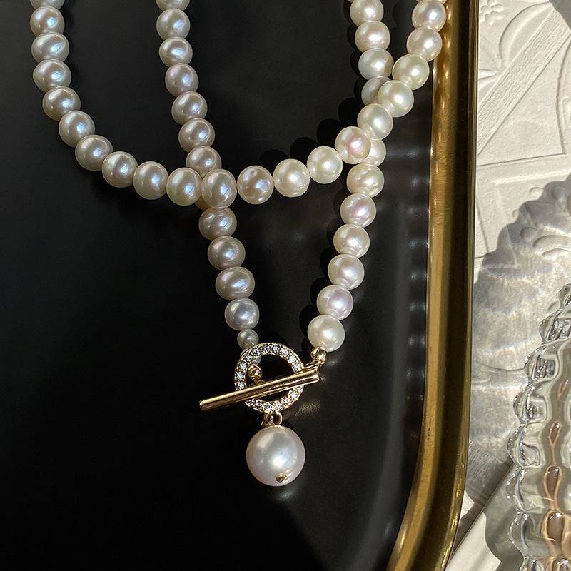 Crystallized Toggle Clasp Freshwater Pearl Strand - Zafari Studio Jewelry