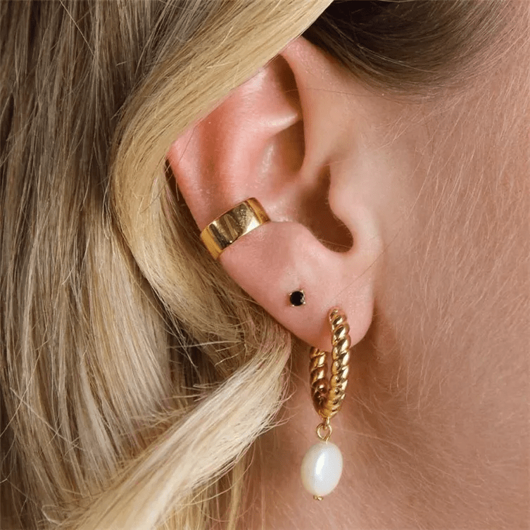 Elegant Drop Pearl Earrings Gold Vermeil - Zafari Studio Jewelry