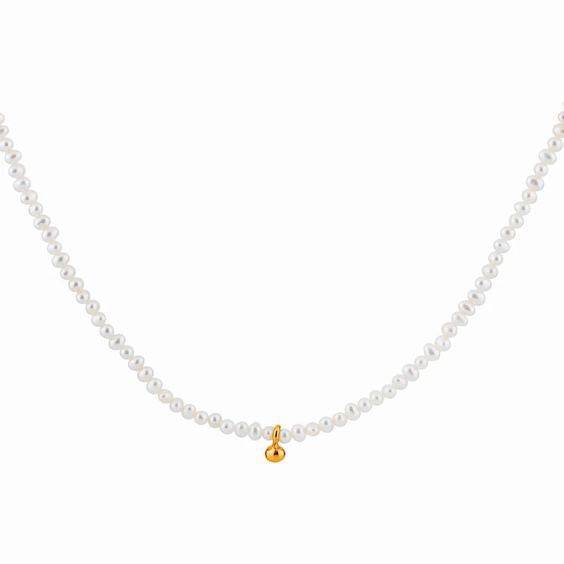 Gold Beaded Pearl Necklace - Zafari Studio Jewelry