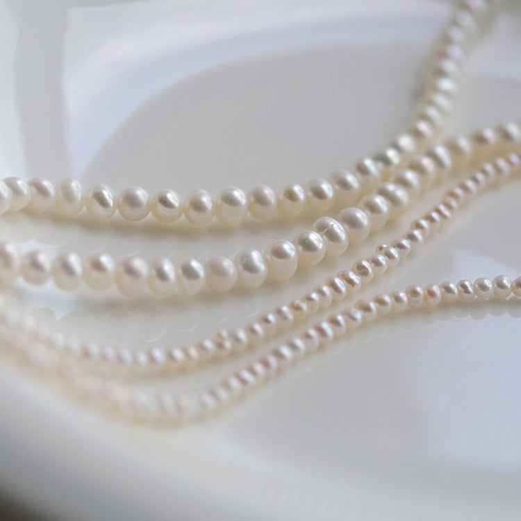 Gold Beaded Pearl Necklace - Zafari Studio Jewelry