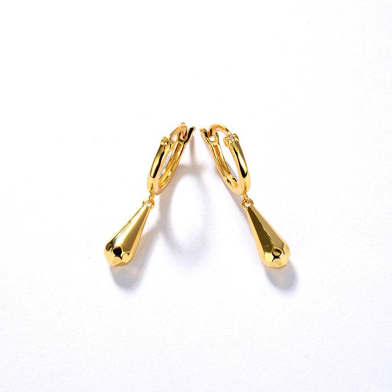 MIA Briolette Drop Huggie Hoop Earrings Gold Vermeil - Zafari Studio Jewelry