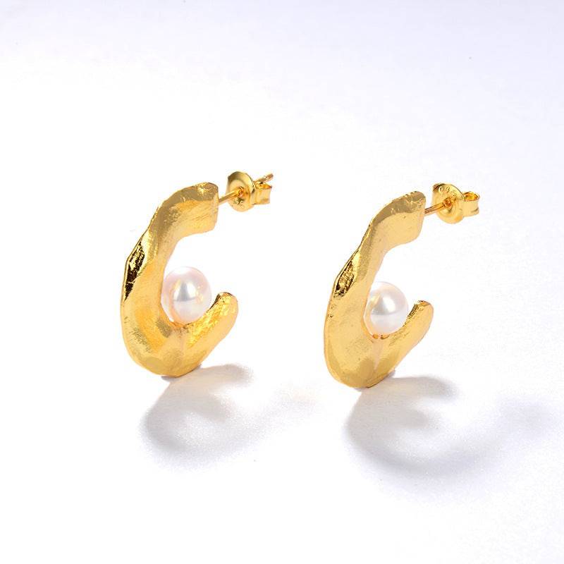 CASSIE Pearl Earrings Gold Vermeil - Zafari Studio Jewelry