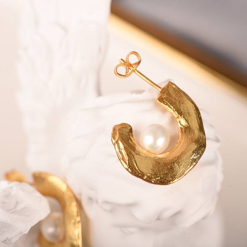 CASSIE Pearl Earrings Gold Vermeil - Zafari Studio Jewelry