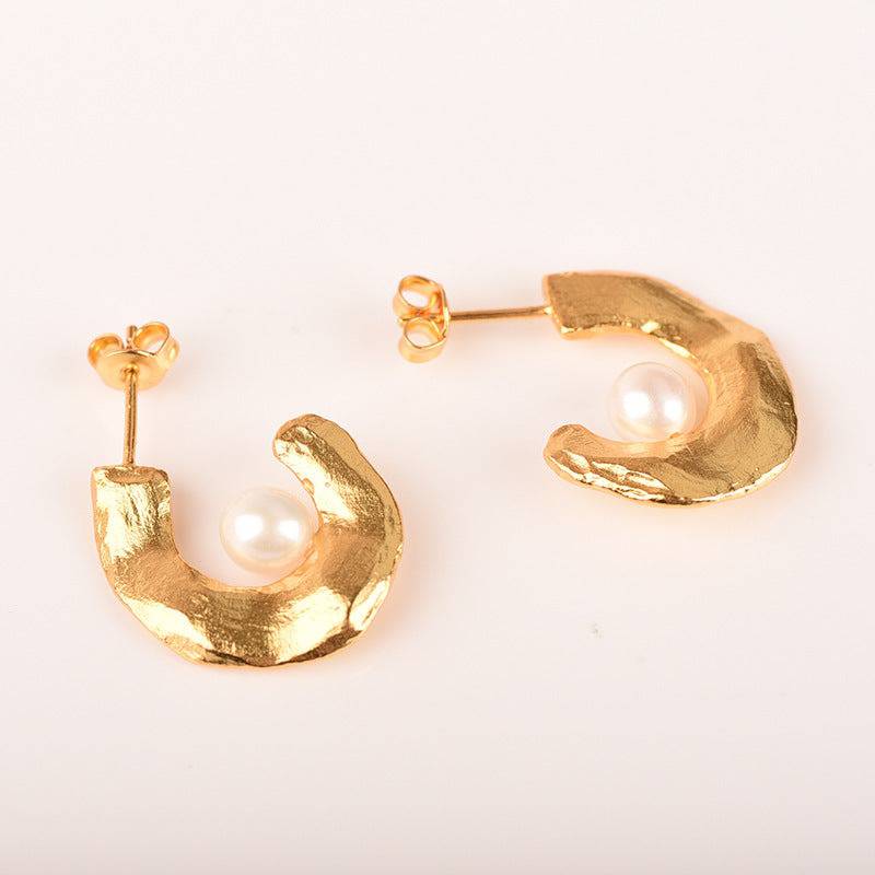 CASSIE Pearl Earrings Gold Vermeil - Zafari Studio Jewelry