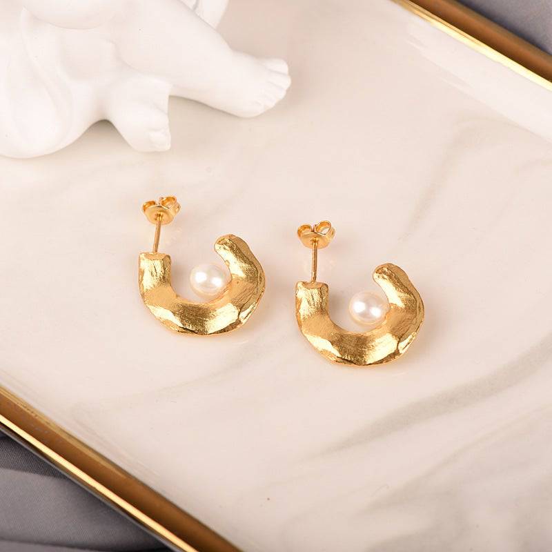 CASSIE Pearl Earrings Gold Vermeil - Zafari Studio Jewelry