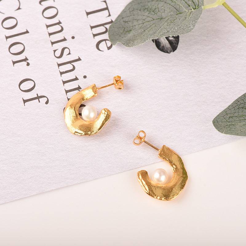 CASSIE Pearl Earrings Gold Vermeil - Zafari Studio Jewelry
