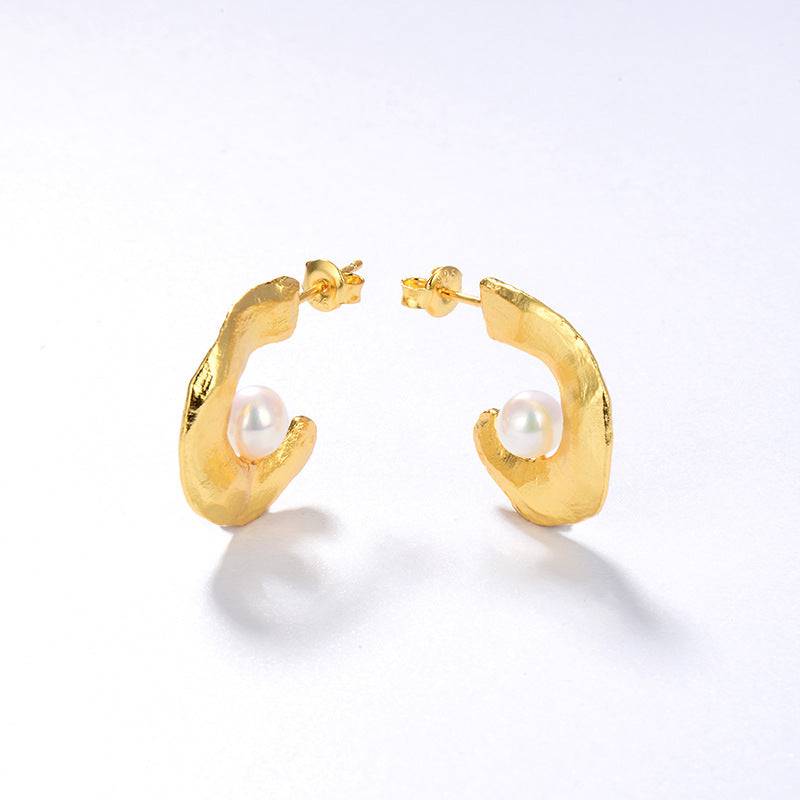 CASSIE Pearl Earrings Gold Vermeil - Zafari Studio Jewelry