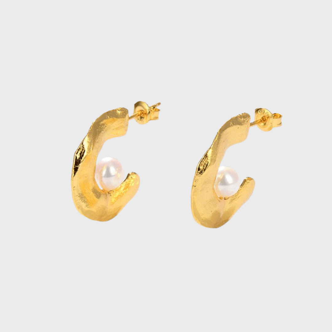CASSIE Pearl Earrings Gold Vermeil - Zafari Studio Jewelry