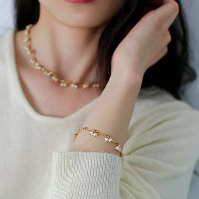 Cherry Pearls Necklace and Bracelet (Purchase Individually) - Zafari Studio Jewelry