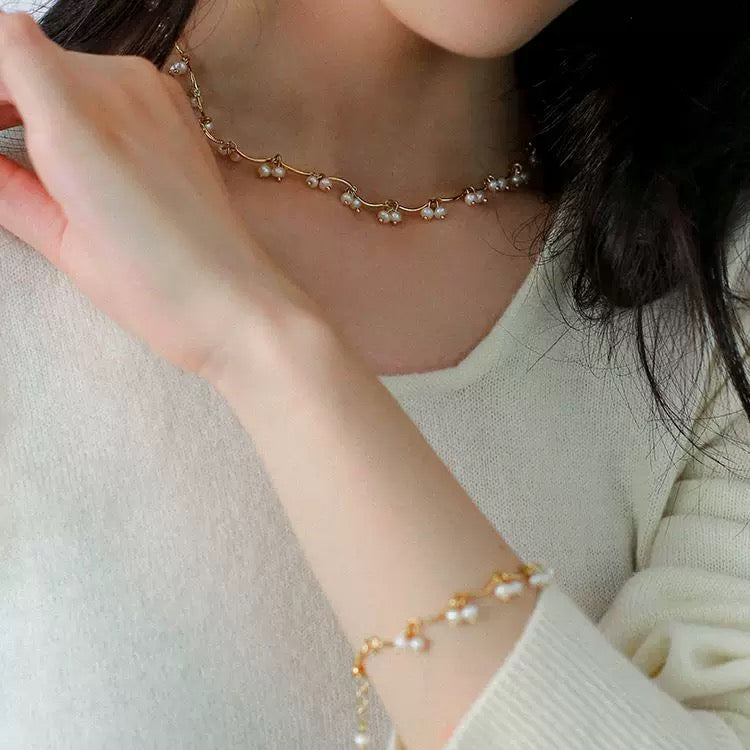 Cherry Pearls Necklace and Bracelet (Purchase Individually) - Zafari Studio Jewelry