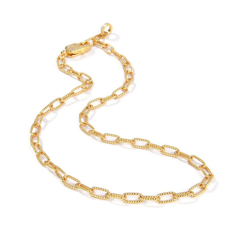 CZ Twisted Gold Chain Necklace and Bracelet (Purchase Individually) - Zafari Studio Jewelry