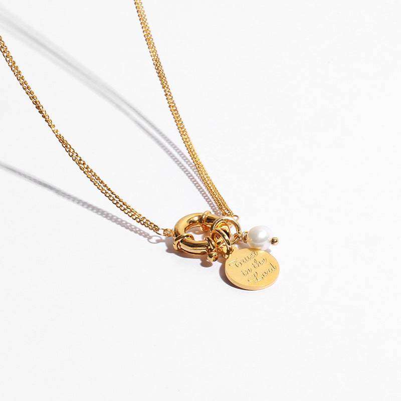 TRUST Coin Pearl Pendant - Zafari Studio Jewelry