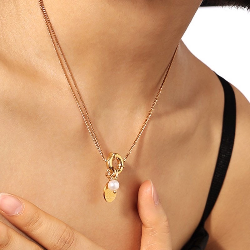 TRUST Coin Pearl Pendant - Zafari Studio Jewelry