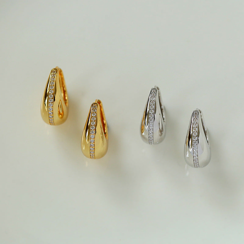 U Shape CZ Earrings - Zafari Studio Jewelry
