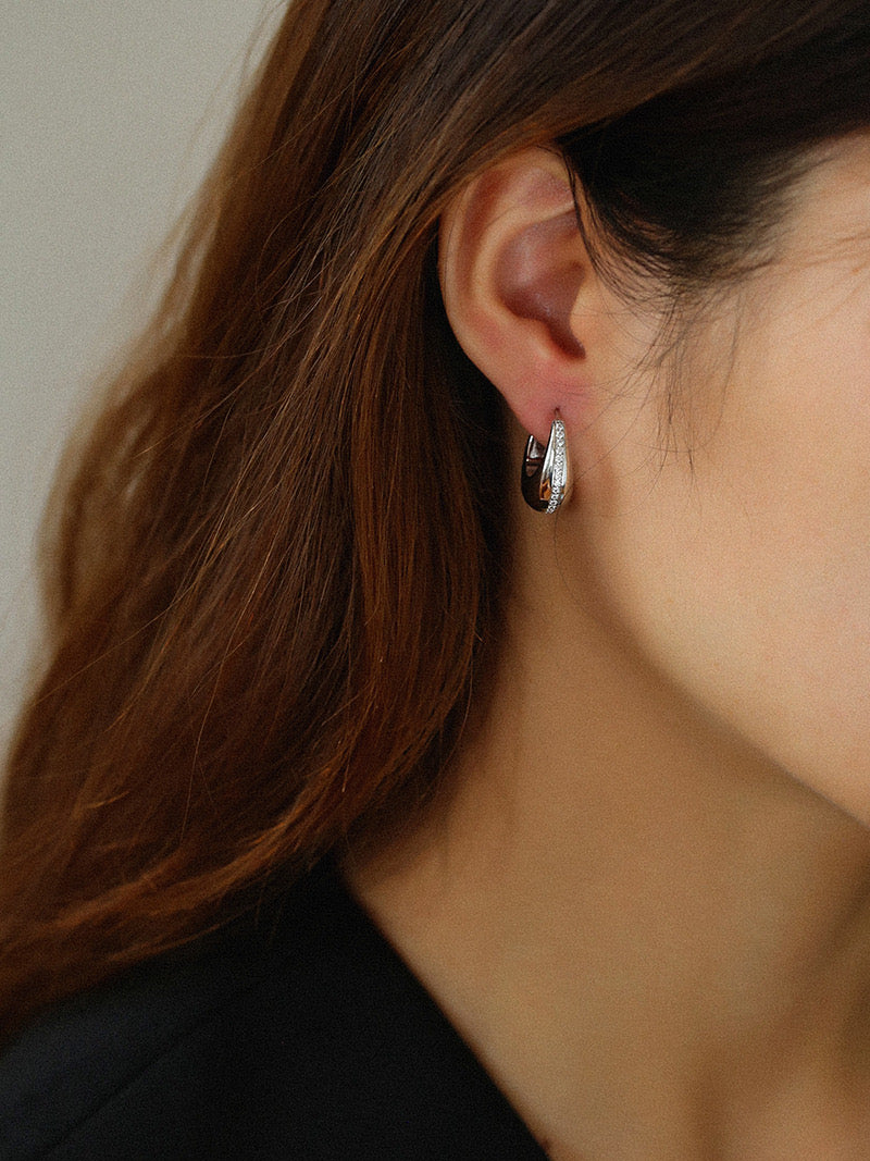 U Shape CZ Earrings - Zafari Studio Jewelry