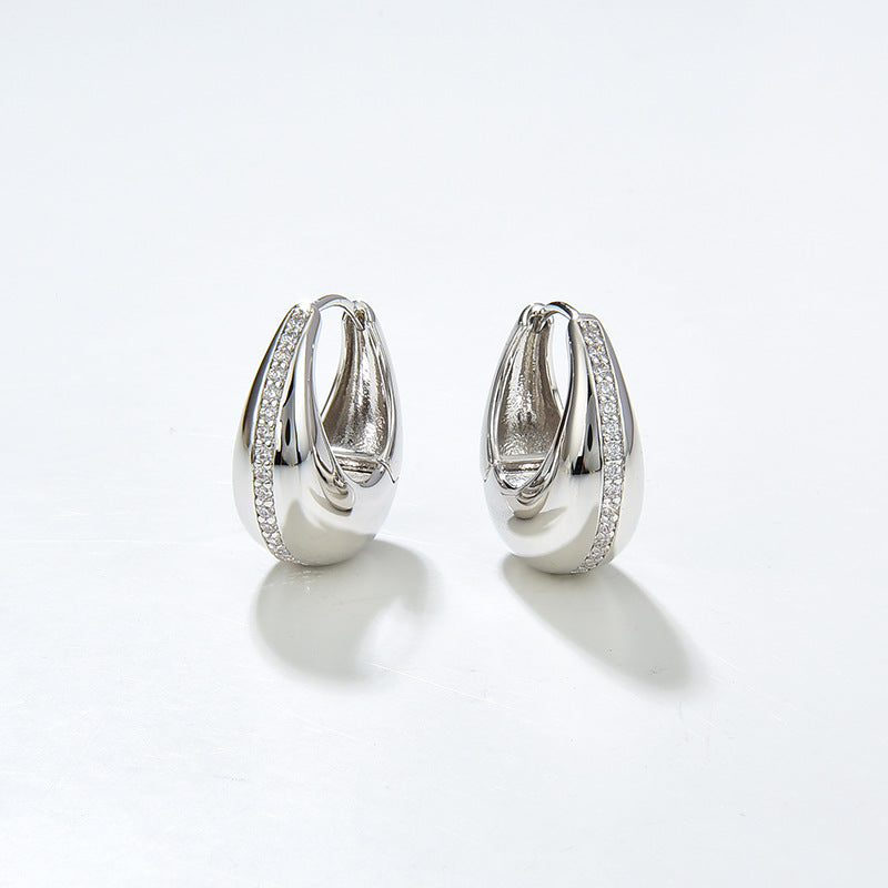 U Shape CZ Earrings - Zafari Studio Jewelry