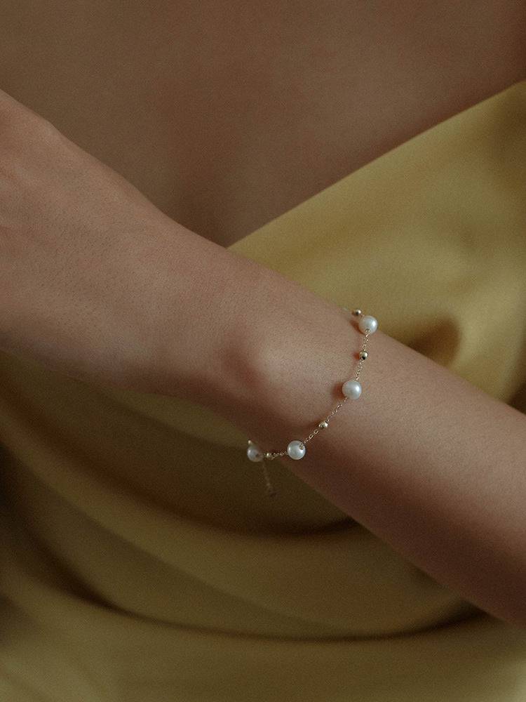 Jessica Pearl Necklace and Bracelet Gold Vermeil (Purchase Individually) - Zafari Studio Jewelry