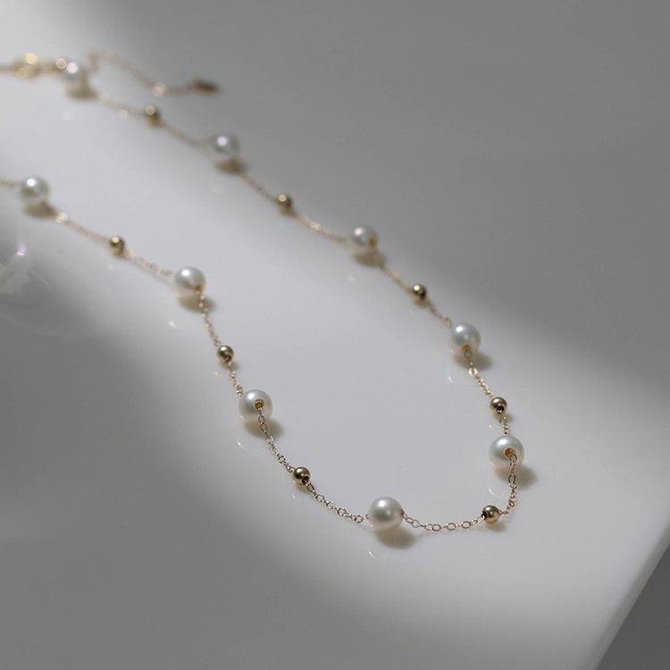Jessica Pearl Necklace and Bracelet Gold Vermeil (Purchase Individually) - Zafari Studio Jewelry