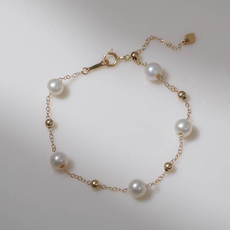 Jessica Pearl Necklace and Bracelet Gold Vermeil (Purchase Individually) - Zafari Studio Jewelry