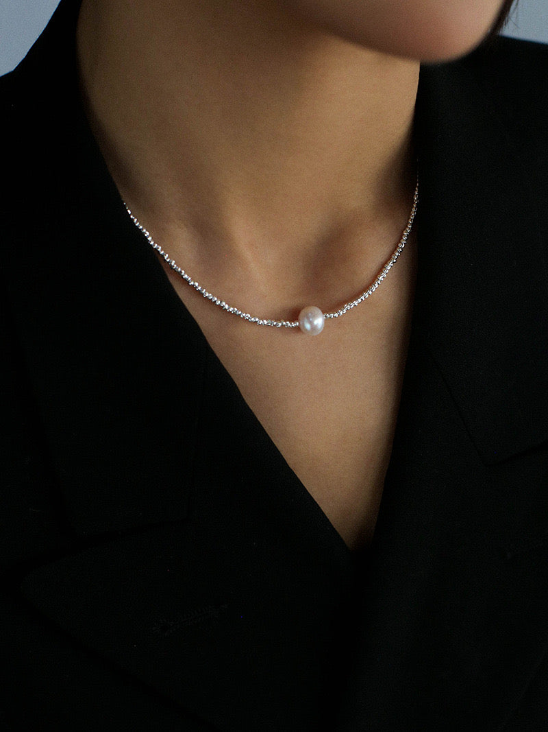 Disco Bead Freshwater Pearl Necklace - Zafari Studio Jewelry