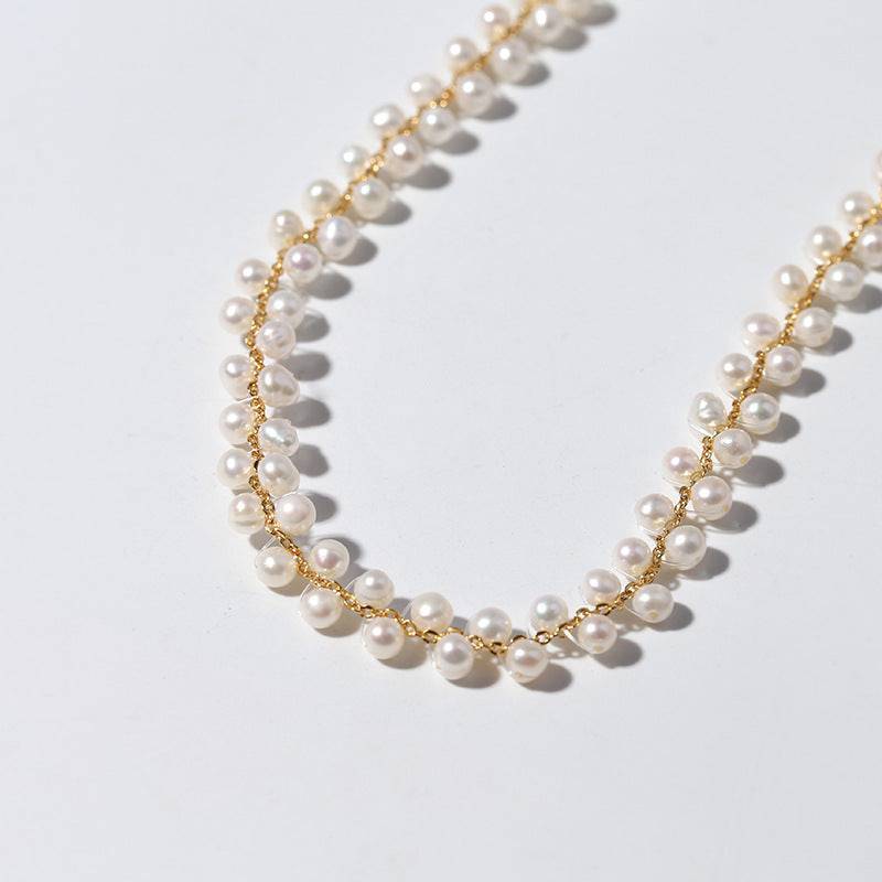 FELICITY Layered Rice Pearls Choker Necklace and Bracelet ( Purchase individually) - Zafari Studio Jewelry