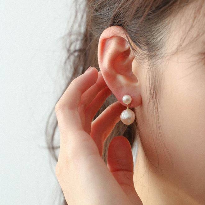 ELLE White Pearl Drop Earrings - Zafari Studio Jewelry