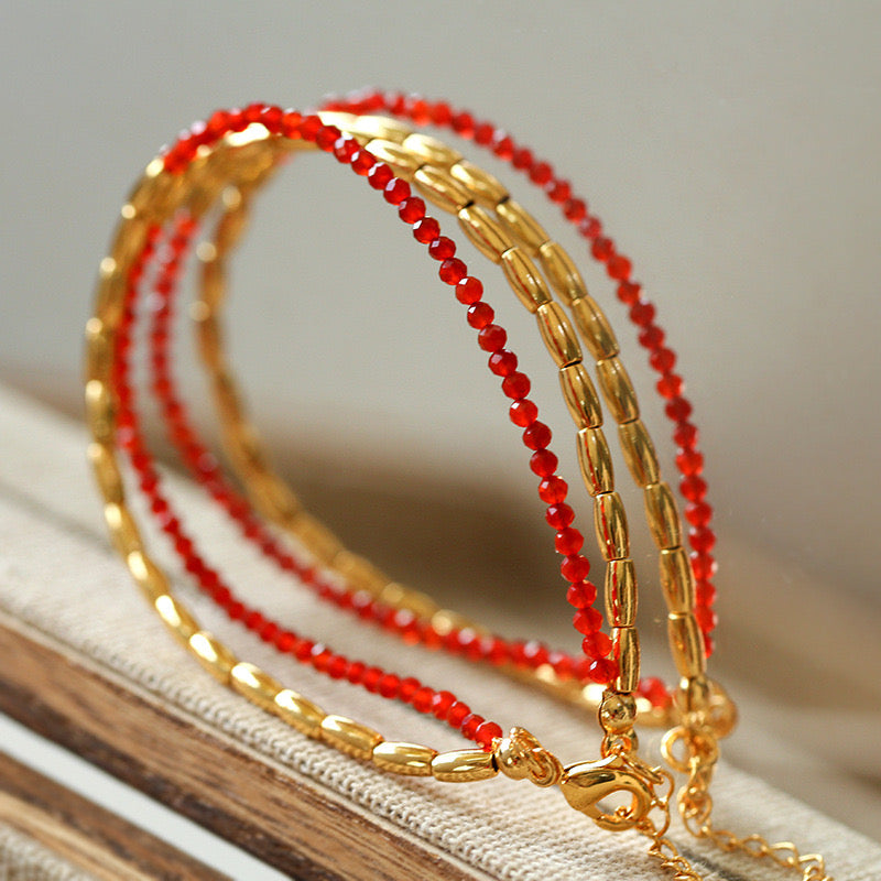 Mini Color Gemstones Beaded Bracelet - Zafari Studio Jewelry